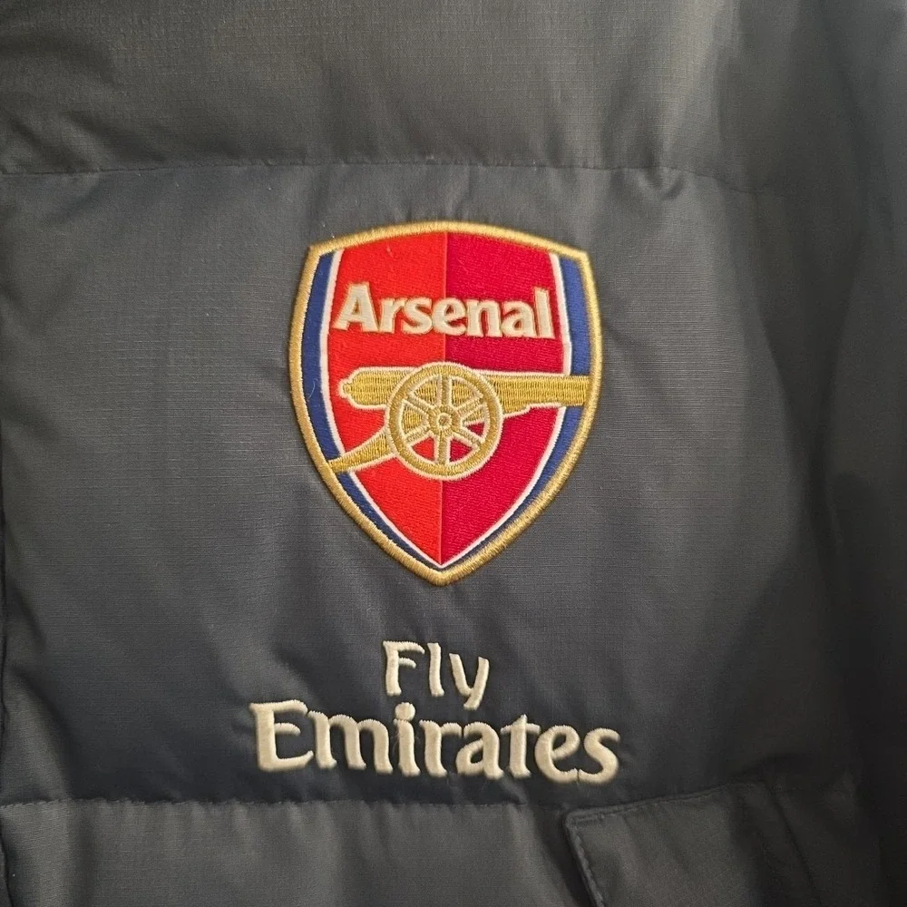 Nike Fit Arsenal Nylon Down Dark Grey Jacket Size M Football Soccer FLY EMIRATES